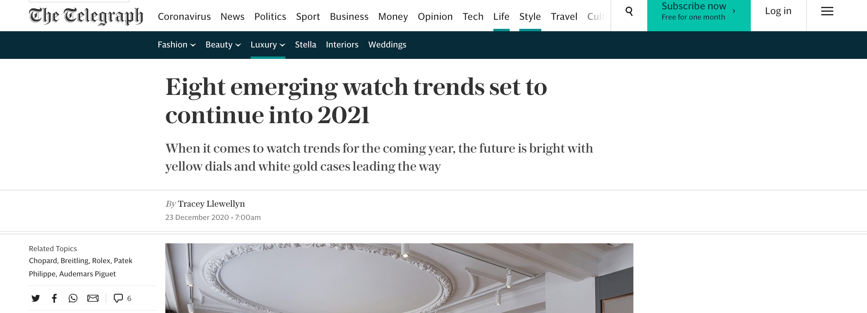 The Telegraph - Eight emerging watch trends in 2021