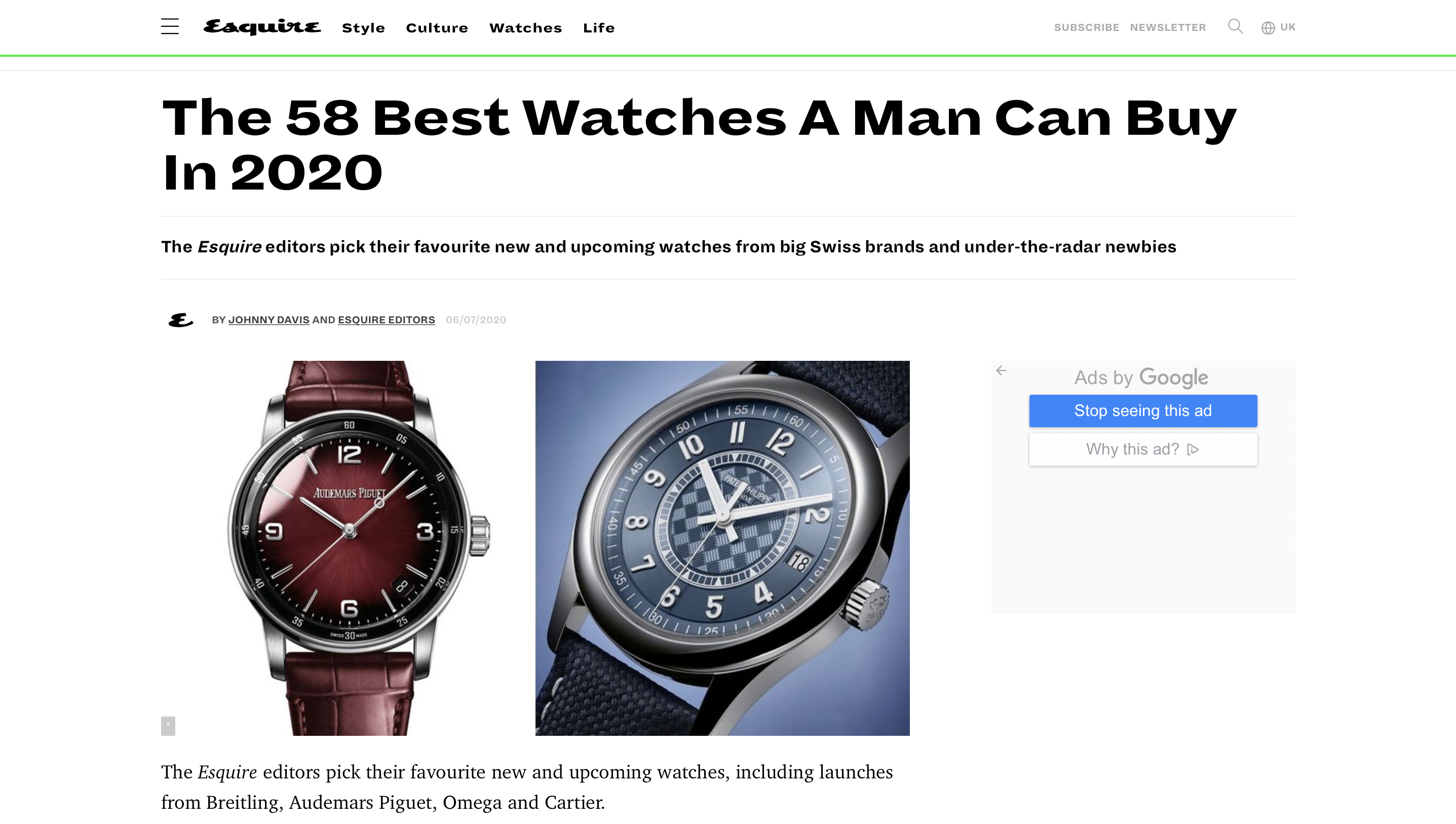 The 58 Best Watches A Man Can Buy Esquire 2020